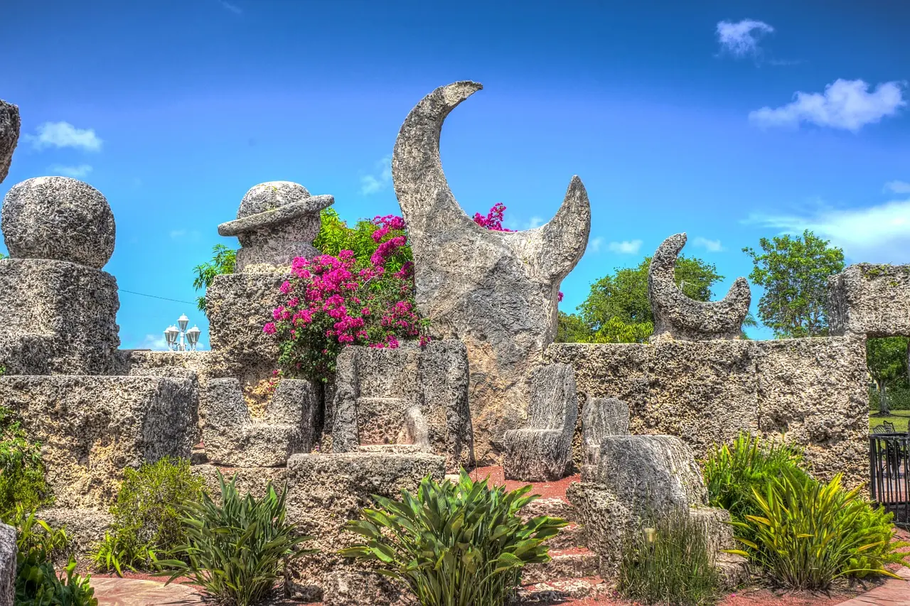 Massive stonework at Coral Castle